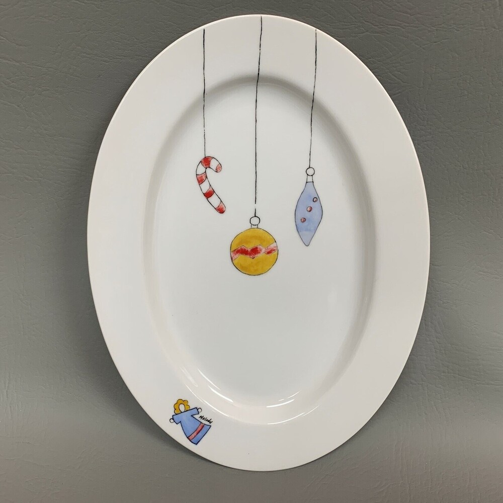 Oval Platter Plate Tray Melody‎ Christmas Ornaments 12 3/8" M-1000, 2/10